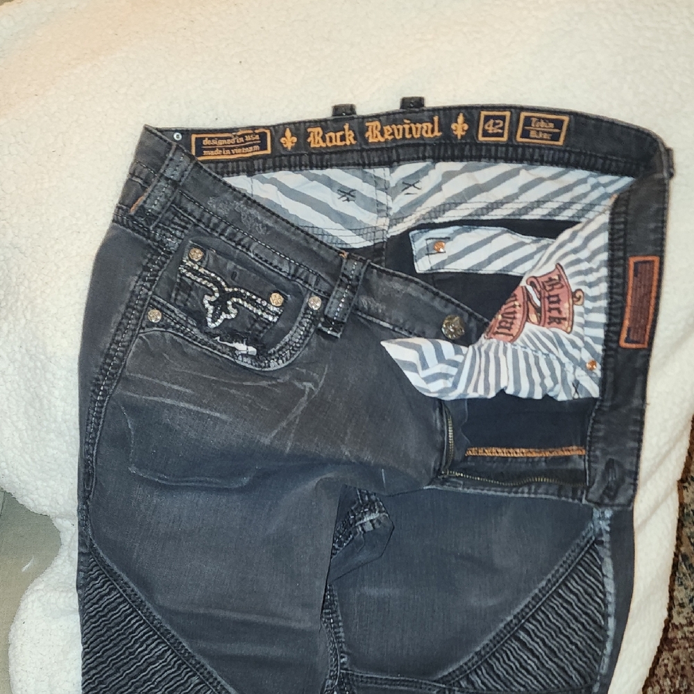 Rock Revival Men's Dark Gray Jeans